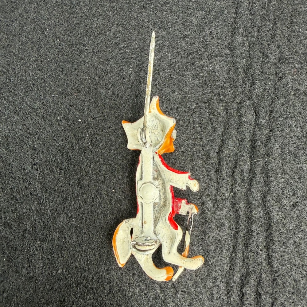 VTG JJ Jonette Fox Enamel Brooch Red Green Rhinestone Eyes Pin Anthropomorphic - Picture 7 of 8